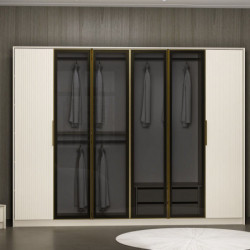 Armario Lux 7937 humo dorado blanco Practica Hogar