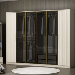 Armario Lux 7937 humo dorado blanco Practica Hogar