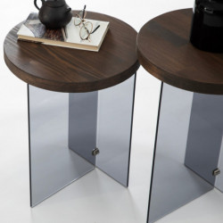 Juego de mesa de centro Serenity 2 Nogal Gris oscuro Practica Hogar