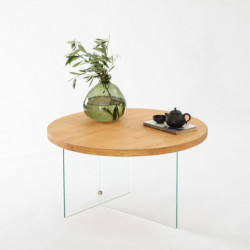 Mesa de centro Serenity Transparente Roble Practica Hogar