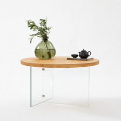 Mesa de centro Serenity Transparente Roble Practica Hogar