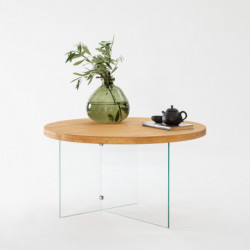 Mesa de centro Serenity Transparente Roble Practica Hogar