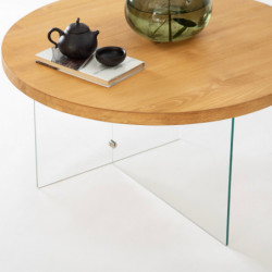 Mesa de centro Serenity Transparente Roble Practica Hogar