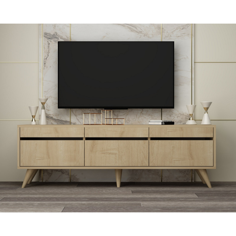 Mueble TV River Roble Zafiro Practica Hogar Mueble TV River Roble Zafiro Practica Hogar