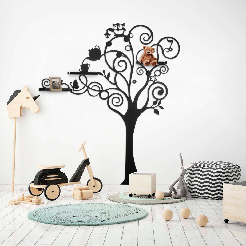 Perchero de pared de metal Agach WSH-24 negro 158x5x187 cm Practica Hogar
