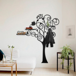 Perchero de pared de metal Agach WSH-24 negro 158x5x187 cm Practica Hogar