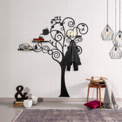Perchero de pared de metal Agach WSH-24 negro 158x5x187 cm Practica Hogar