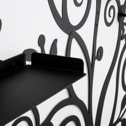 Perchero de pared de metal Agach WSH-24 negro 158x5x187 cm Practica Hogar
