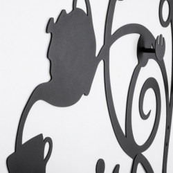 Perchero de pared de metal Agach WSH-24 negro 158x5x187 cm Practica Hogar