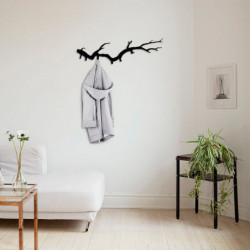 Perchero de pared de metal Bough negro 87x22 cm Practica Hogar