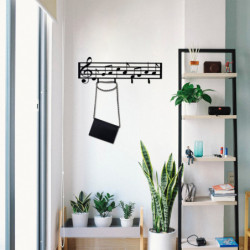 Perchero de pared de metal Note negro 60x19 cm Practica Hogar