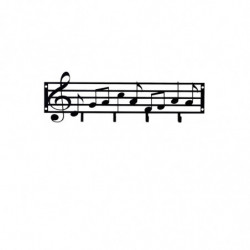 Perchero de pared de metal Note negro 60x19 cm Practica Hogar
