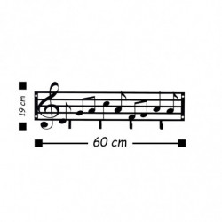 Perchero de pared de metal Note negro 60x19 cm Practica Hogar