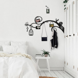 Perchero de pared de metal Agach negro 148x5x93 cm Practica Hogar