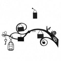 Perchero de pared de metal Agach negro 148x5x93 cm Practica Hogar
