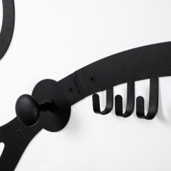 Perchero de pared de metal Agach negro 148x5x93 cm Practica Hogar