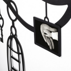 Perchero de pared de metal Agach negro 148x5x93 cm Practica Hogar