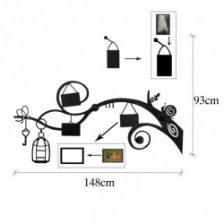 Perchero de pared de metal Agach negro 148x5x93 cm Practica Hogar