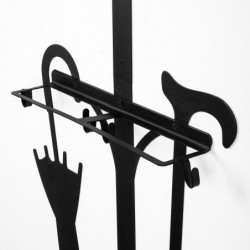 Perchero de pared de metal Portmanto negro 50x8x196 cm Practica Hogar