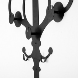 Perchero de pared de metal Portmanto negro 50x8x196 cm Practica Hogar