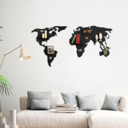 Perchero de pared de metal Dünya Haritası WSH-25 negro 160x7x80 cm Practica Hogar