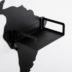 Perchero de pared de metal Dünya Haritası WSH-25 negro 160x7x80 cm Practica Hogar