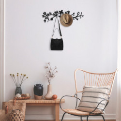 Perchero de pared de metal Bahar WSH-18 negro 70x3x23 cm Practica Hogar