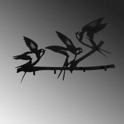 Perchero de pared de metal Kushlar negro 52x4x32 cm Practica Hogar