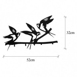Perchero de pared de metal Kushlar negro 52x4x32 cm Practica Hogar