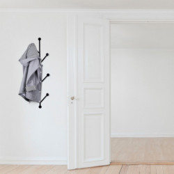 Perchero de pared de metal Rod 2 negro 25x94 cm Practica Hogar