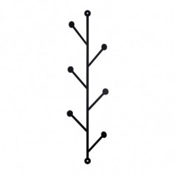 Perchero de pared de metal Rod 2 negro 25x94 cm Practica Hogar