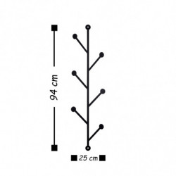Perchero de pared de metal Rod 2 negro 25x94 cm Practica Hogar