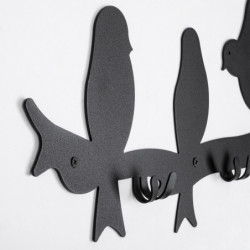 Perchero de pared de metal Kushlar WSH-20 negro 50x3x30 cm Practica Hogar