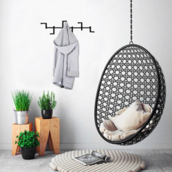 Perchero de pared de metal Strip negro 60x16 cm Practica Hogar