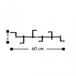 Perchero de pared de metal Strip negro 60x16 cm Practica Hogar