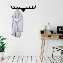 Perchero de pared de metal Antler negro 66x17 cm Practica Hogar