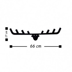 Perchero de pared de metal Antler negro 66x17 cm Practica Hogar