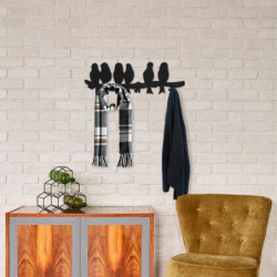Perchero de pared de metal Muhabbet WSH-21 negro 55x3x18 cm Practica Hogar