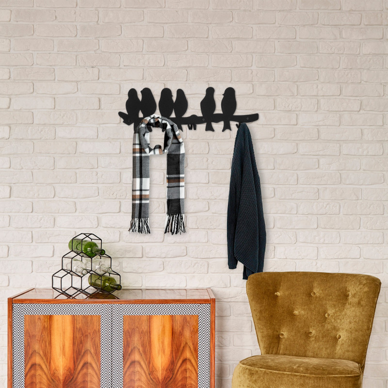 Perchero de pared de metal Muhabbet WSH-21 negro 55x3x18 cm Practica Hogar