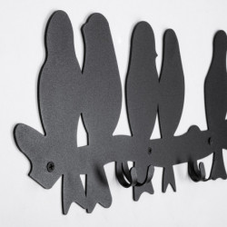 Perchero de pared de metal Muhabbet WSH-21 negro 55x3x18 cm Practica Hogar