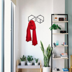 Perchero de pared de metal Geometric negro 40x20 cm Practica Hogar