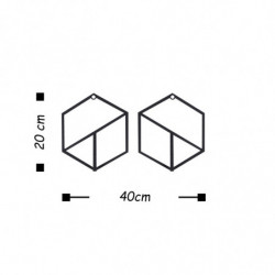 Perchero de pared de metal Geometric negro 40x20 cm Practica Hogar