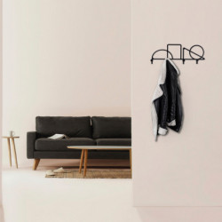 Perchero de pared de metal Geometric 2 negro 61x23 cm Practica Hogar