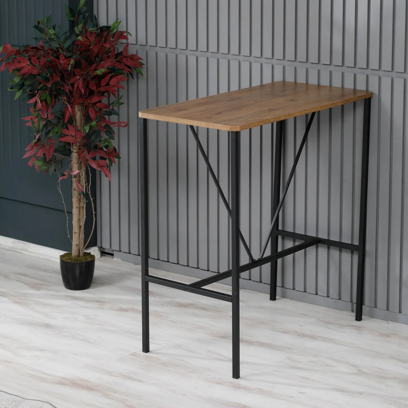 Mesa de bar Nordic Nogal Negro Practica Hogar Mesa de bar Nordic Nogal Negro Practica Hogar