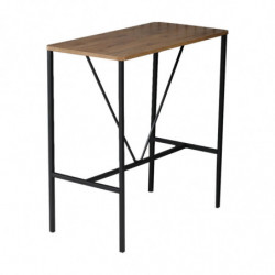 Juego de mesa y taburete de bar (5 piezas) Nordic Crema Nogal Negro Practica Hogar
