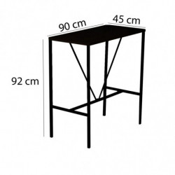 Juego de mesa y taburete de bar (5 piezas) Nordic Crema Nogal Negro Practica Hogar