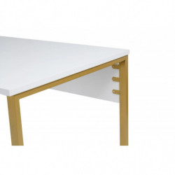 Escritorio doble Massasi 240 cm Blanco Dorado Practica Hogar