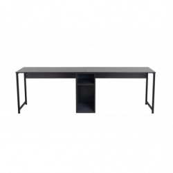 Escritorio doble Massasi 240 cm Antracita Negro Practica Hogar