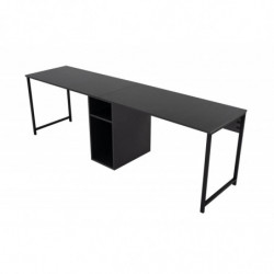 Escritorio doble Massasi 240 cm Antracita Negro Practica Hogar