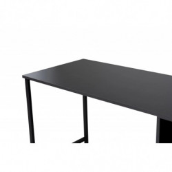 Escritorio doble Massasi 240 cm Antracita Negro Practica Hogar
